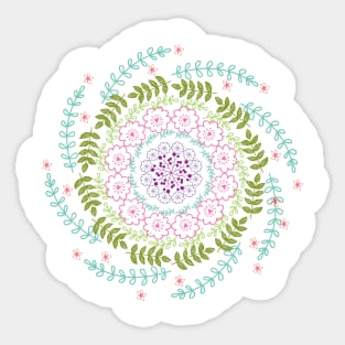 Spring Bursting Flowers Mandala Sticker
